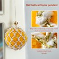thumbnail image 4 of Hvmvliv Christmas Tree Ornaments (1pc) Christmas Hanging Balls Decoration Flocking Balls Decoration Mesh Handmades Knitted Room Hanging Balls Christmas Decoration Yellow, 4 of 6
