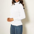 thumbnail image 6 of Women's Turtleneck Knitted Sweater Long Sleeve Casual Warm for Fall and Winter Wear, Ideal for Holiday Season and Daily Comfort, Soft and Insulating,White,XL, 6 of 6