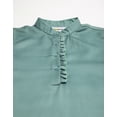 thumbnail image 4 of Moomaya Womens Solid Top, Quarter Sleeves Formal Top Ruffled Button Placket, 4 of 9