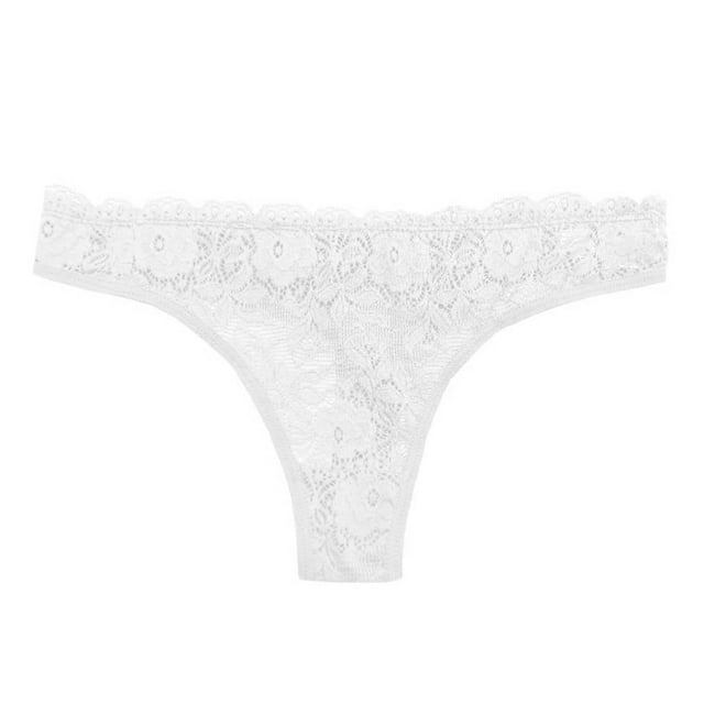 Tanga Secret Treasures Talla EG Encaje Floral Blanco