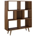 thumbnail image 1 of Modway Transmit Mid-Century Offset Cube Wood Bookcase in Walnut, 1 of 2