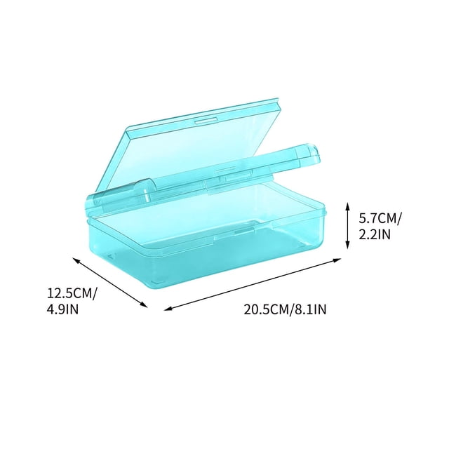 Plastic Pencil Box with Snap-Tight Lid 8.1 in x 4.9 in x 2.2 in Large Capacity Stackable Clear Organizer for Desk Storage