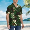 thumbnail image 5 of Xecao Camouflage Skull print Hawaiian shirt - a stylish short-sleeve button-down for men, perfect for casual beach and tropical outings., 5 of 9
