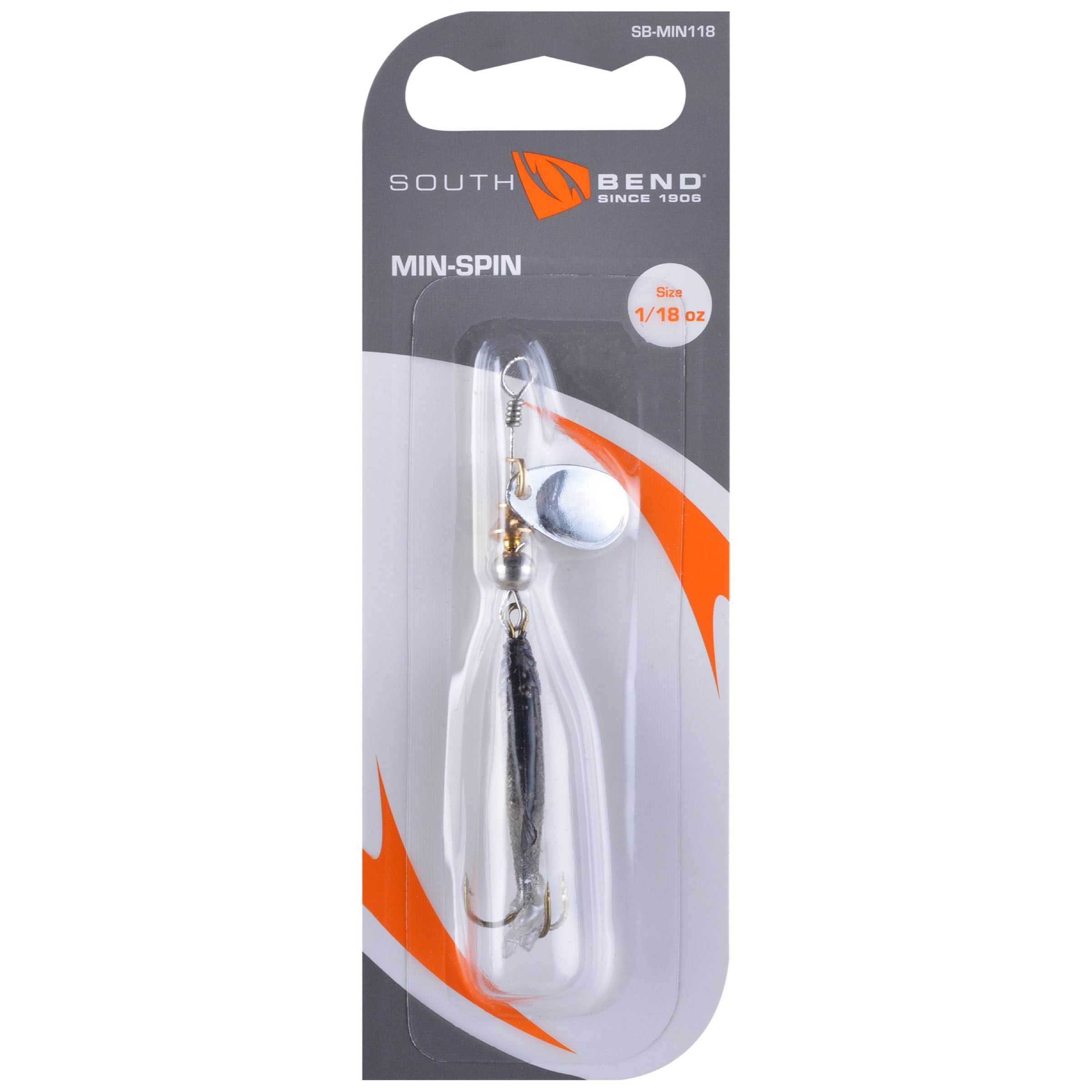 South Bend Minnow Spinner 1/18 ounce Silver #00, Spinnerbaits