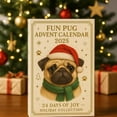 thumbnail image 2 of HomeKingdee Pug Advent Calendar, 24 Days Christmas Advent Calendar with Cute Pug Dog Hanging Ornaments, Funny Countdown to Christmas Holiday Gift Tree Decorations, 2 of 8