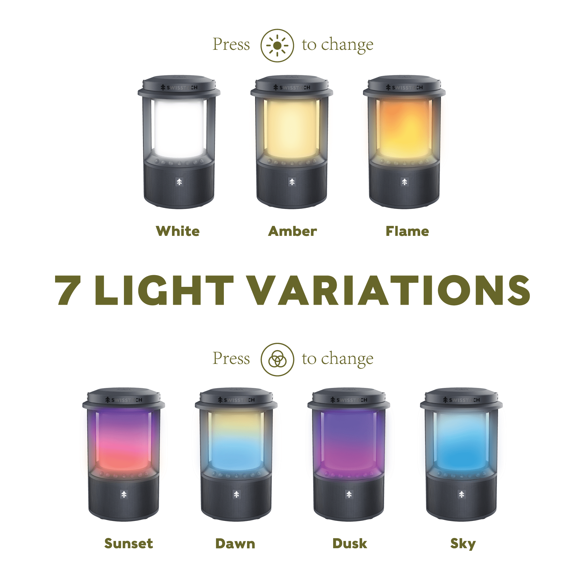 Swiss Tech Smart LED Lantern & Bluetooth Speaker, 2800 Lumen, Rechargeable Outdoor Light