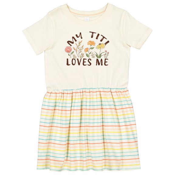 Inktastic My Titi Loves Me Girls Toddler Dress