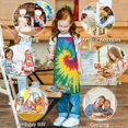 thumbnail image 6 of Colorful Rainbow Tie Dye Spiral Pattern Kids Aprons for Girls and Boys,Adjustable Neck Strap Toddler Aprons for Kids Cooking Baking, 6 of 6
