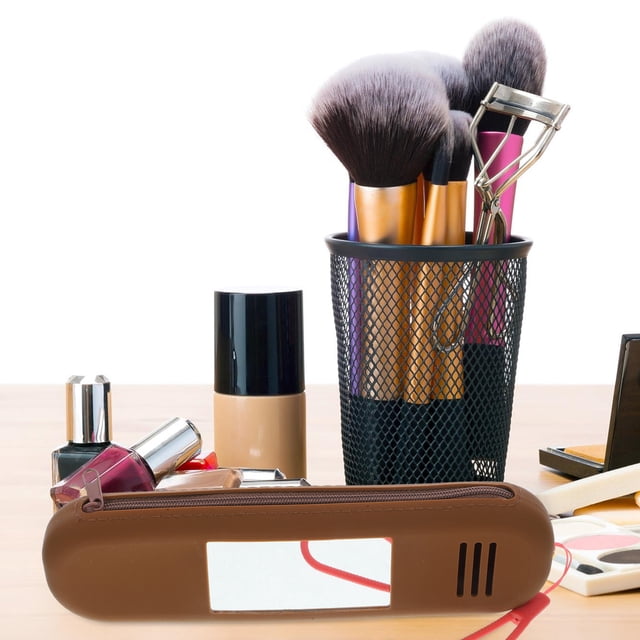 FUTUREORYY Bolsa Organizadora De Brochas De Maquillaje Portátil Color Café Para Almacenamiento Duradero