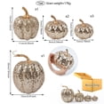 thumbnail image 2 of 7 Pcs Gold Sequined Halloween Pumpkin Decorations Fall Decor Pumpkins Gold Accent Decor for Table Mantel Home Party Wedding Thanksgiving Seasonal Display Champagne Gold, 2 of 3