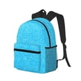 thumbnail image 2 of Haiem Sky Blue Glitter Lightweight Backpack for School, Classic Basic Water Resistant Casual Daypack for Travel with Bottle Side Pockets, 2 of 8