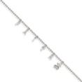 thumbnail image 1 of 925 Sterling Silver Faith 10 Inch Plus 1 Anklet Ankle Bracelet Religious, 1 of 7