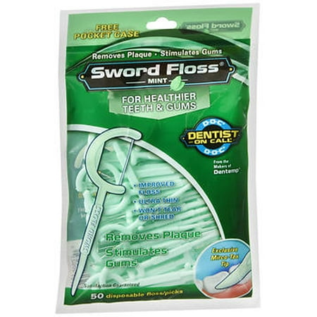Sword Floss Mint Sword Floss Flossing Picks Mint 40pc, 1.1 ounces Bags (Pack of 12)