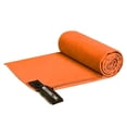 thumbnail image 2 of 2 toallas de viaje para el hogar, para acampar, hacer ejercicio, súper absorbentes. naranja y azul, 2 of 9