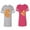 Men Heather / Women Pink, variant on Firts Bite Love at Unisex Couple Matching Cotton Jersey style T-Shirt Contrasting stripes on sleeves (Men Heather / Women Black) (Men S / Women S)