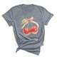 thumbnail image 1 of Blusas de Manga Corta para las Mujeres Divertida Impresión Cuello Redondo Camiseta Vintage, Blusas de Primavera para las Mujeres, 1 of 9