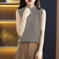 thumbnail image 4 of Sevevn Women's New Semi High Neck Sleeveless Sweater Thin Sweater Knitted Sweater Versatile, 4 of 4