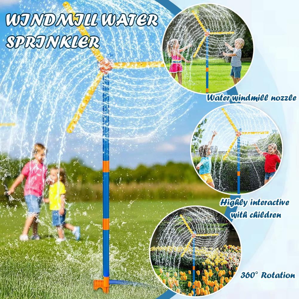 Water Windmill, Windmill Water Sprinkler, 2026 New 360 Water Toy with 3 Blades & Nozzles, Automatic Rotating Water Toys, Water Sprinkler Outdoor Yard Toy for Boys Girls Dogs