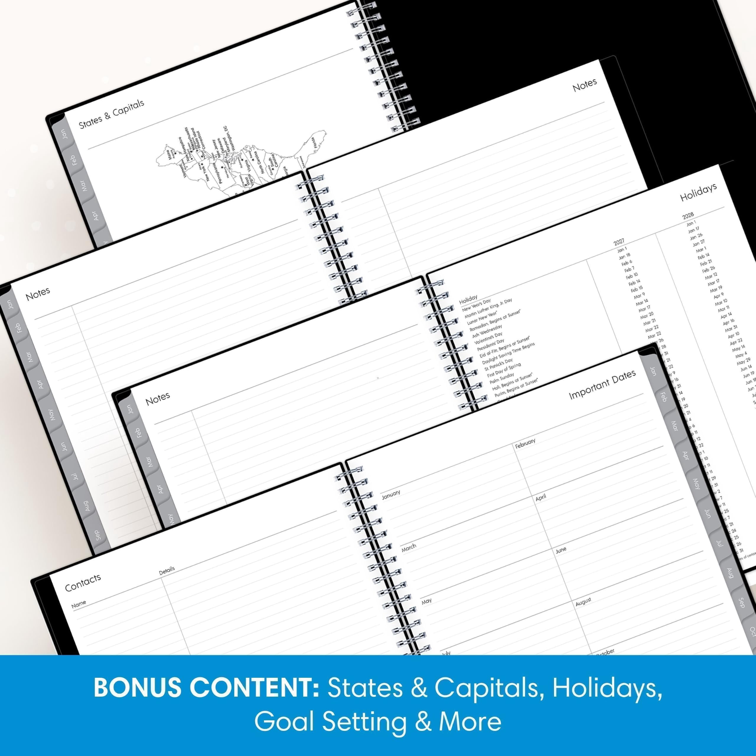 Blue Sky 2027 Weekly and Monthly Appointment Planner Calendar, January 2027 - December 2027, 8.5" x 11", With 15-Minute Blocks, Flexible Cover, Wirebound, Laminated Tabs, Storage Pocket, Enterprise
