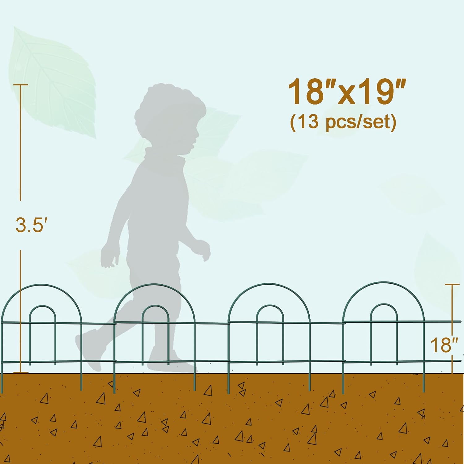 Decorative Black Garden Border Fence 18inX50ft Metal Wire Edging Flower Bed Folding Fences Panel Outdoor Garden Fencing Patio Edge Landscape for Yard