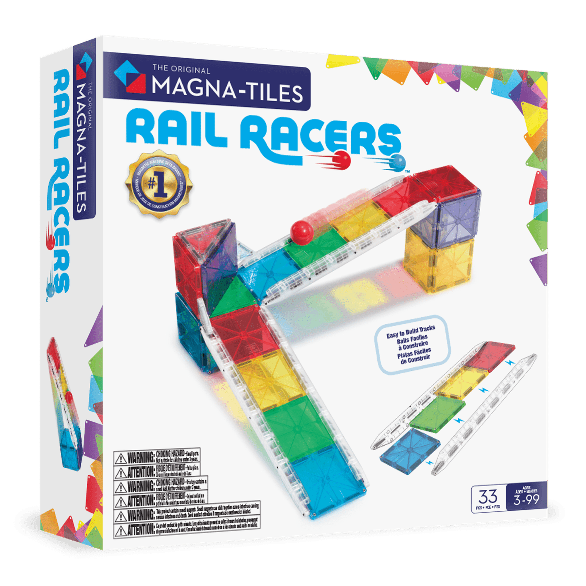 MAGNA-TILES Rail Racers 33-Piece Magnetic Construction Set