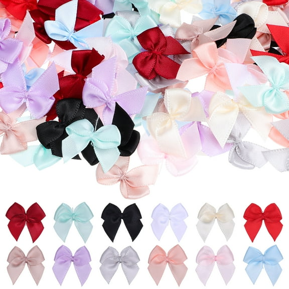 Minkissy 180-Piece Multi-Color Small Bows Set for Hair Accessories, Crafting, Decorations, Embellishments, and Wrapping