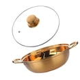 thumbnail image 1 of Olla caliente con divisor, olla Shabu Shabu, olla de cocina, utensilios de cocina gruesos, olla caliente de acero inoxidable para reunión familiar en oro, 1 of 9