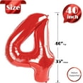 thumbnail image 5 of Number Balloon 40 Inch for Birthday Decorations, Large Foil Balloon Numbers, Mylar Giant Birthday Balloon for Boy Girls Women Men, 5 of 17