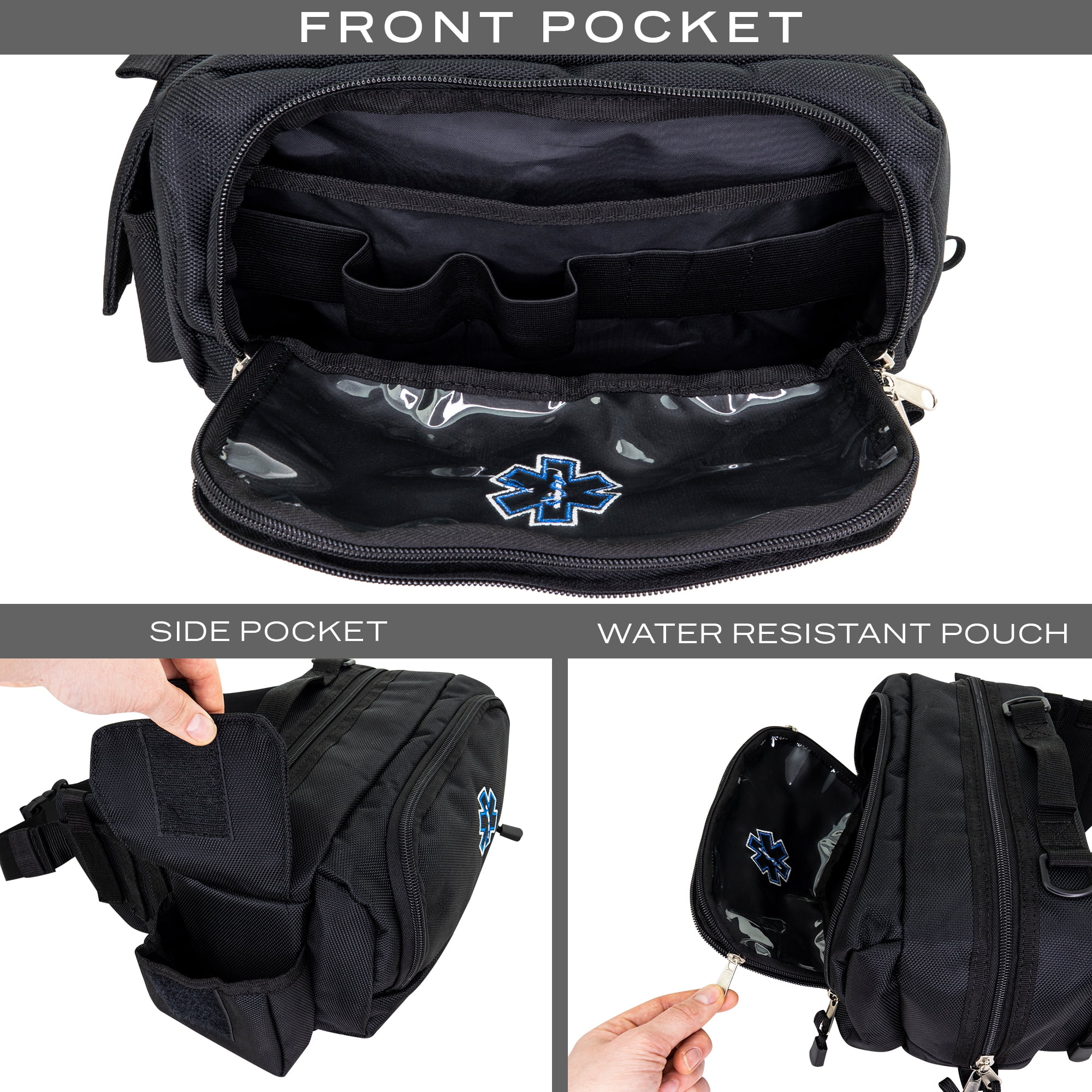 LINE2design Deluxe Medical Fanny Pack Large - EMS Emergency First Aid  Paramedic EMT First Responder - Traveling Casual Size Medical Equipment