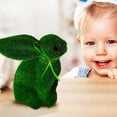 thumbnail image 4 of Grass Rabbit Easter Furry Flocked Bunny Rabbit Miniatures Standing Moss Garden, 4 of 8