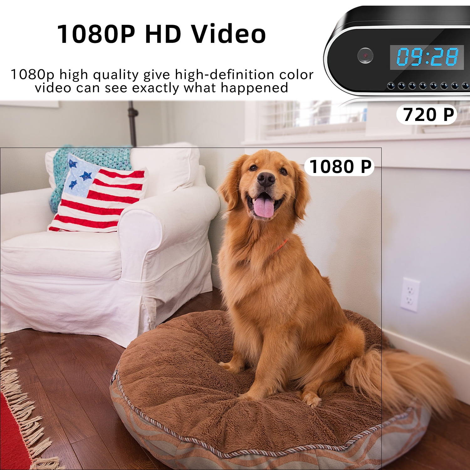 Yaoinaoou Home Security Camera Mini - 1080P HD Indoor WiFi Camera with Night Vision, Motion Detection for Baby, Pet & Home Monitor
