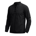 thumbnail image 3 of BVWKPCV Renaissance Men Costume Shirt Line Cotton, Medieval Pirate Tunic Lace-Up Viking Blouse Black XL, 3 of 5