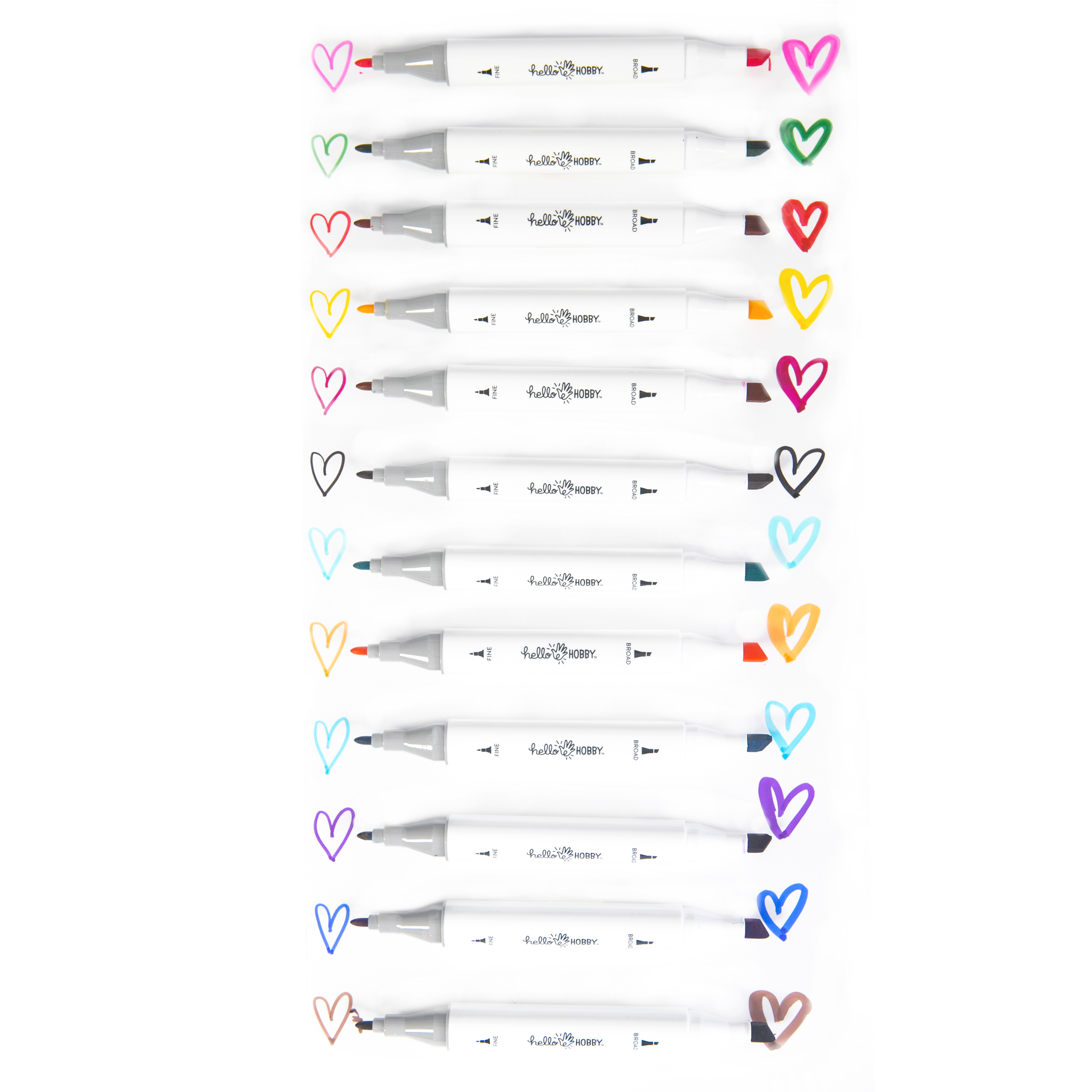 Hello Hobby Dual-Tip Alcohol Markers, 12 Count, Assorted photo 3