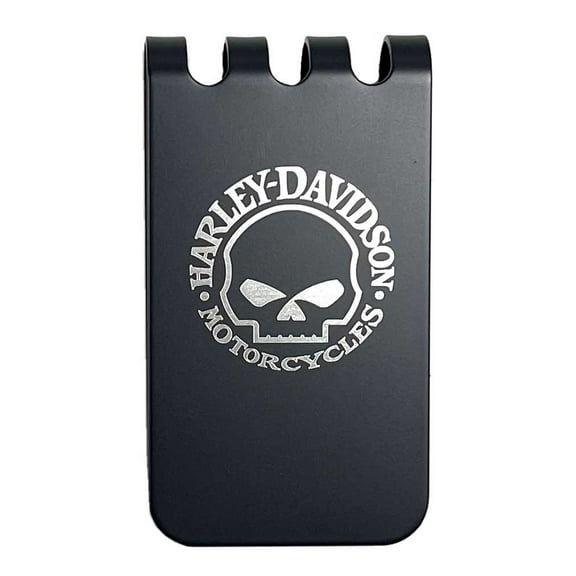 Harley-Davidson Men's Willie G Skull Metal Money Clip - Matte Black Finish, Harley Davidson