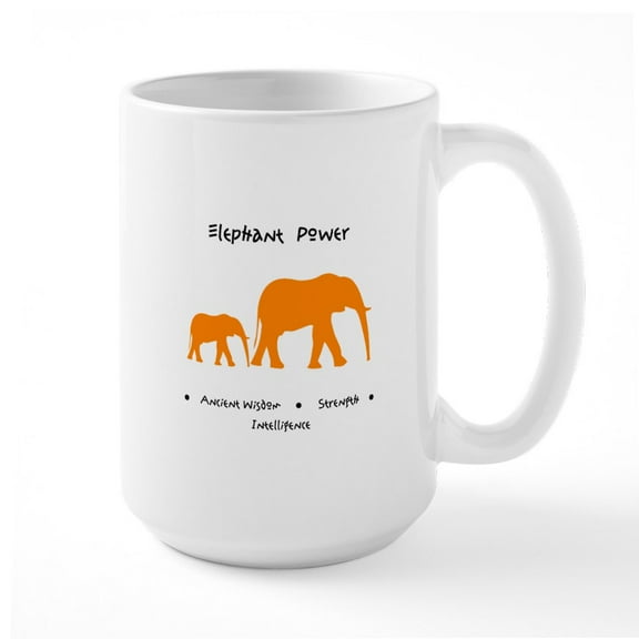 CafePress - Elephant Totem Power Gifts Mugs - 15 oz Ceramic Large White Novelty Mug