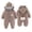 Coffee, variant on Newborn Warm Hoodie Romper Puffer Jacket Winter Clothes Cute Jumpsuit Romper Infant Hooded Fleece Coat Jacket Outwear Baby Girls Boys Snowsuit