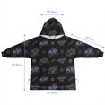 thumbnail image 7 of Neon Controllers Games Symbols Black Pattern Blanket Hoodies for Kids 6-13YR Oversize Wearable Blanket Hoodies for Boys Girls Teens, 7 of 7