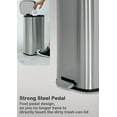 thumbnail image 4 of CL.HPAHKL 13 Gallon Stainless Steel Step Trash Can with Soft-Close Pedal, Removable Inner Bucket and Soft Close Foot Pedal, Silver, 4 of 8