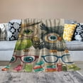 thumbnail image 2 of Orinice Owls Glasses Book Theme Warm Lightweight Blanket Soft Fleece Blankets All Seasons Decor Gift Blanket 40x50in, 2 of 6