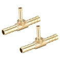 thumbnail image 1 of Conector de reducción de manguera de latón de 10mm x 6mm x 10mm, en forma de T, conector de 3 vías, para aire, agua, combustible, gas, 2 piezas. 6mm x 4mm x 6mm, 1 of 3