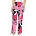 thumbnail image 3 of Bingfone Pajamas For Women,Panda Heart Valentine Pink Pajama Pants With Pockets-Medium, 3 of 9