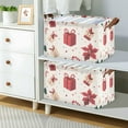 thumbnail image 2 of Yayeee Foldable Storage Basket for Shelves with Handles Waterproof Cloth Bins, Red Christmas Box Pattern, 2 of 7