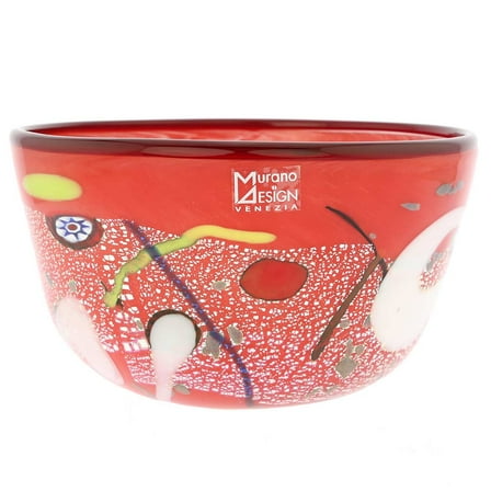 GlassOfVenice Murano Glass Modern Art Bowl - Red