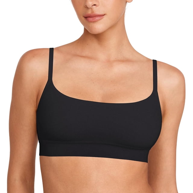 Bralette INLYRIC Algodón Sin Aros Sin Costuras Negro Mediano