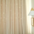thumbnail image 3 of UKCOCO Beige Window Curtain with Hollow Star Pattern Double Layer and Grommet for Light Blocking, 3 of 5
