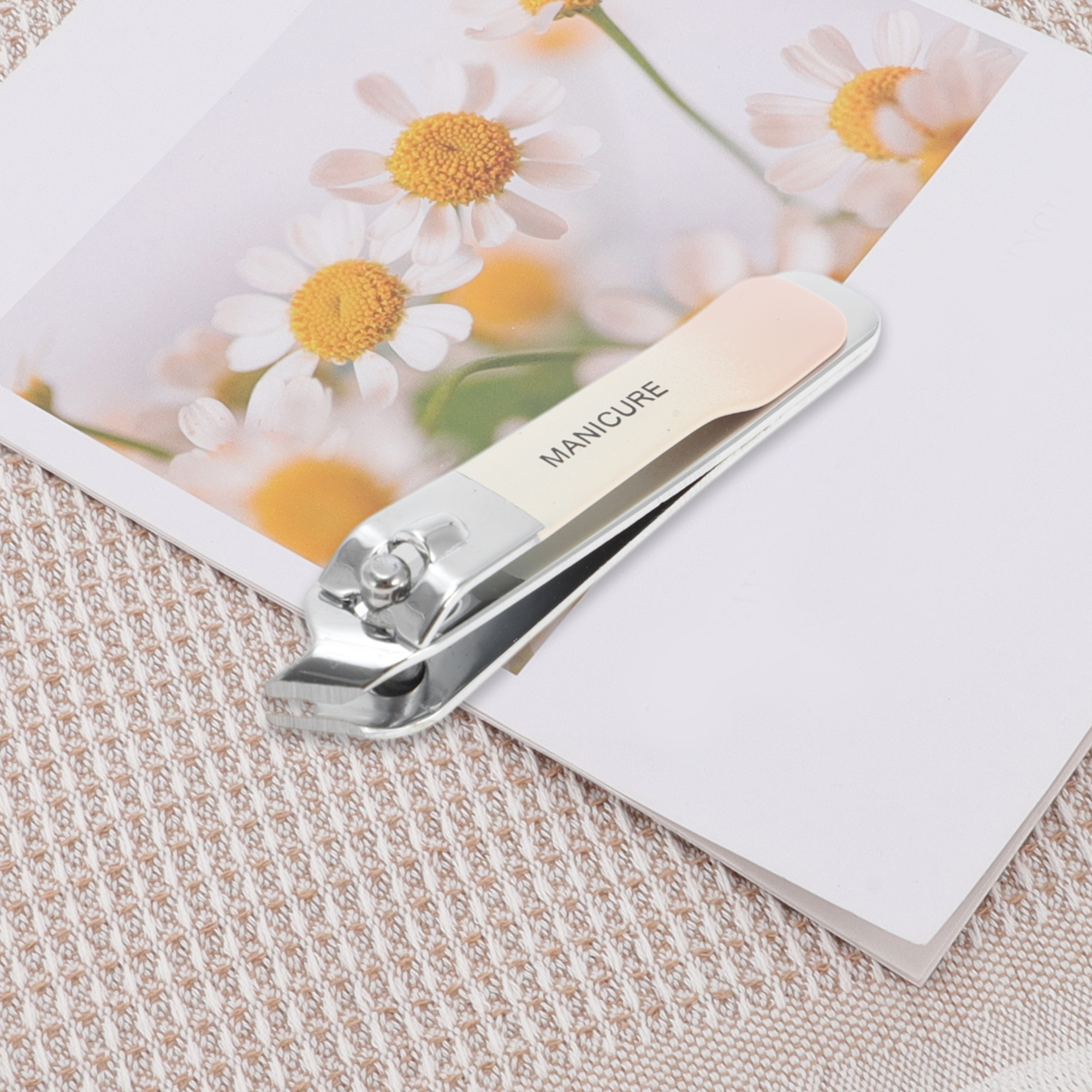 Unique Bargains 2pcs Gradual Slanted Nail Clippers Set Pink Small