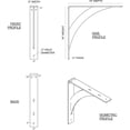 thumbnail image 2 of Soporte de acero Ekena Millwork Legacy, 5 x 35 x 35 cm, martillado, blanco, 2 of 9