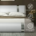 thumbnail image 5 of Allewie Full Size Deluxe Upholstered Modern Platform Bed with Iron Pieces Decor and Adjustable Headboard, White, 5 of 7