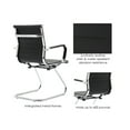 thumbnail image 3 of Guyou Modern Mid Back Office Guest Chair Set of 2, Faux Leather Reception Chair Computer Chair with Armrests and Metal Sled Base for Meeting/Waiting/Conference Room, No Wheels, Black, 3 of 9