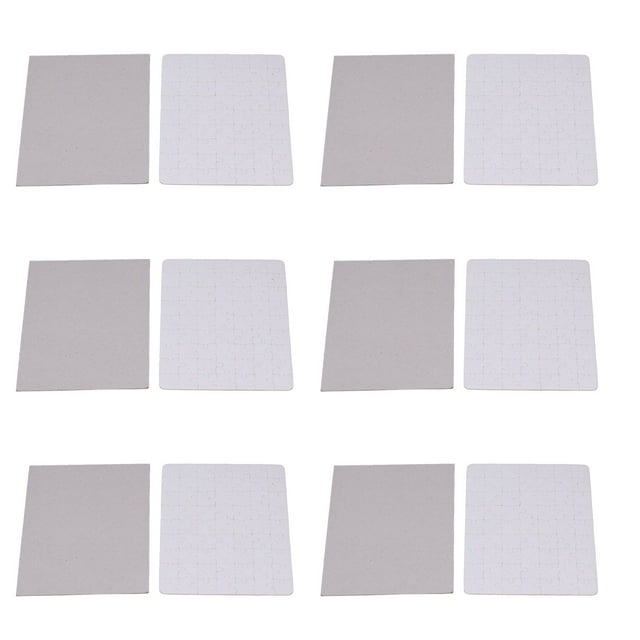 Blank Puzzles, White Jigsaw Puzzle Easy to Use Complete 6 Set A5 Assembly Safe for Gift
